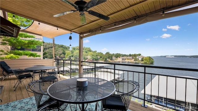 balcony with a water view