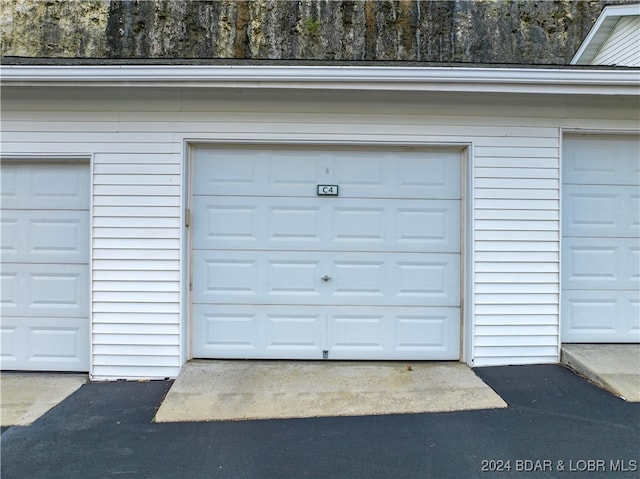 view of garage