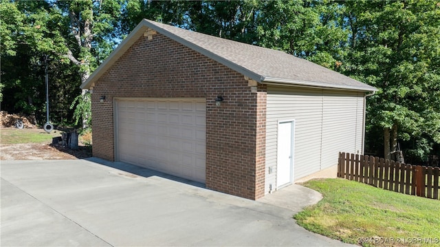 view of garage