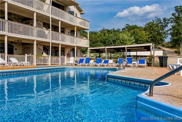 view of pool with a patio area