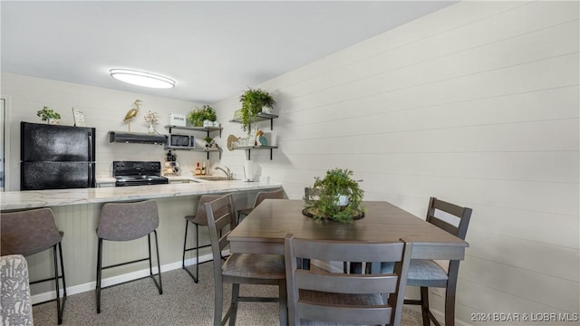 dining room with sink