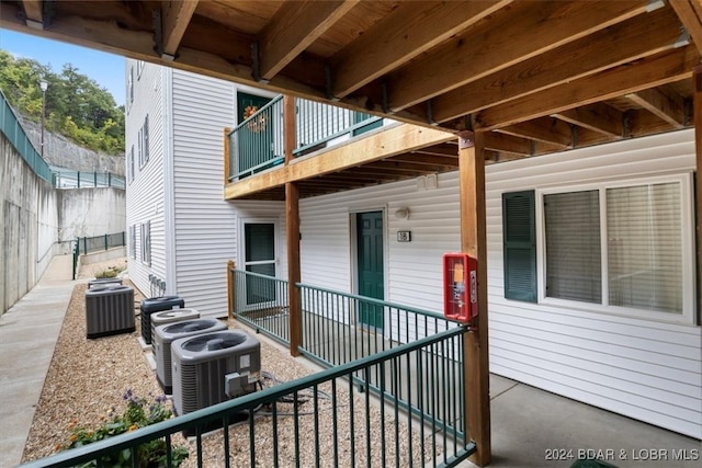 view of patio with central AC unit