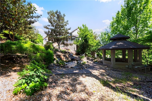 view of yard featuring a gazebo