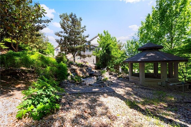view of yard featuring a gazebo