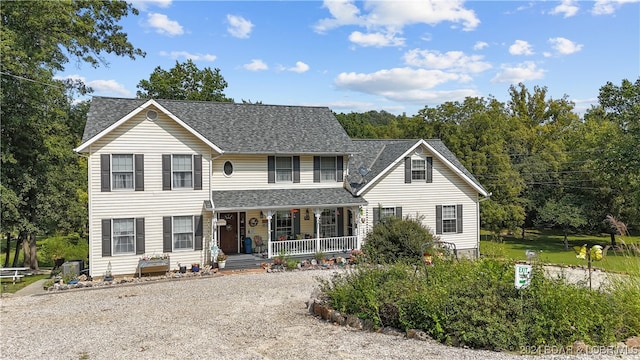 colonial house with covered porch