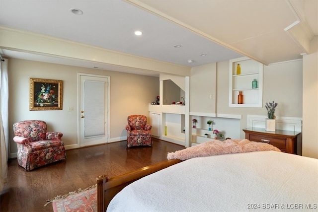 bedroom featuring dark hardwood / wood-style floors