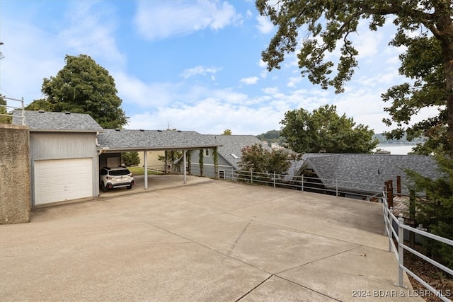 view of patio / terrace featuring a carport