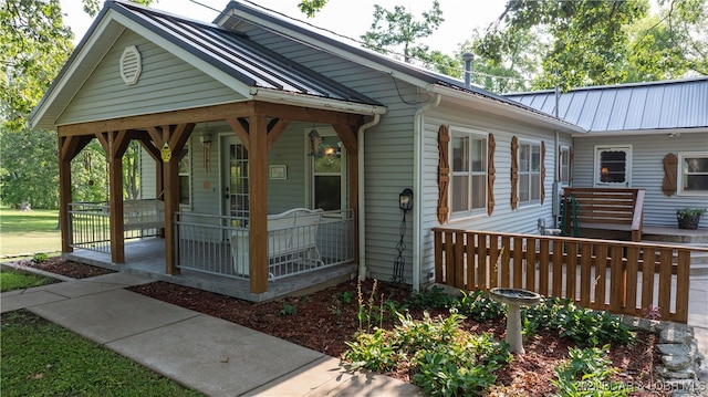 exterior space featuring a porch