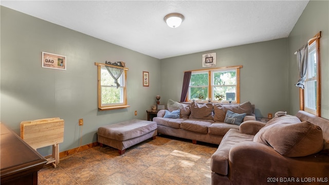 living room with plenty of natural light