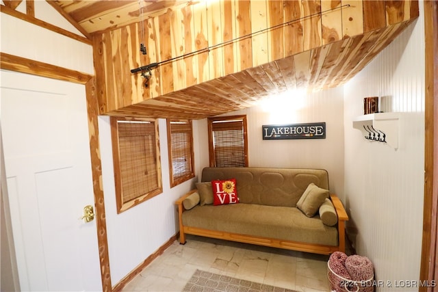 interior space with lofted ceiling