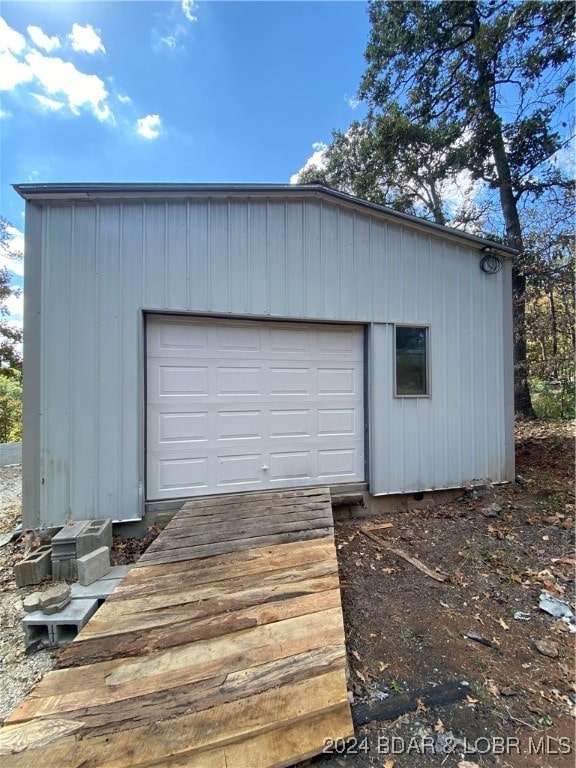 view of garage