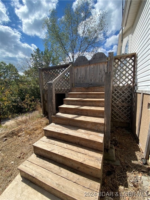 view of yard with a wooden deck