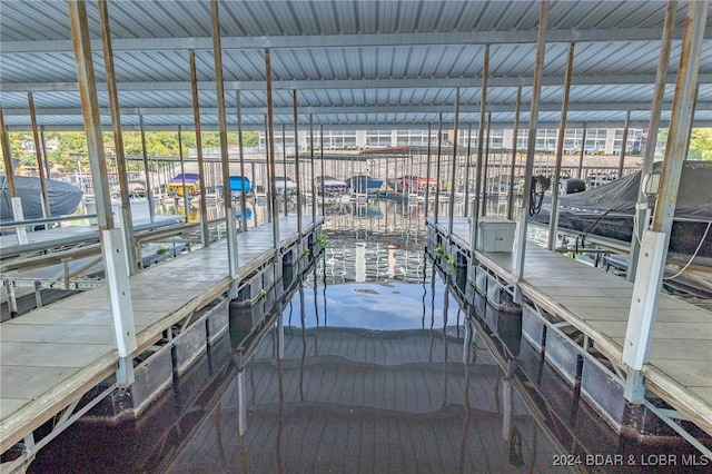 view of dock area