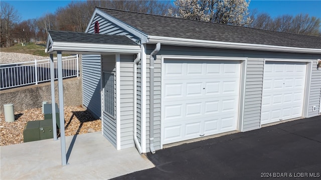 view of garage