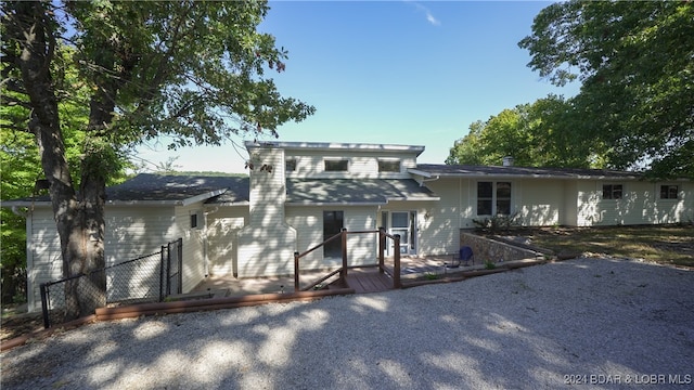 view of front of property featuring a deck