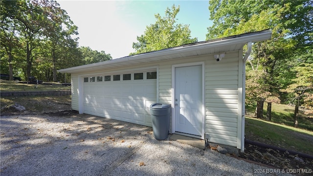 view of garage