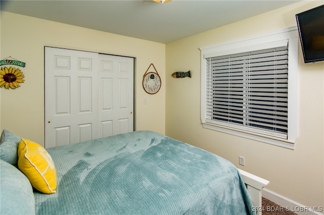 bedroom with a closet