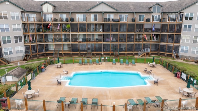 view of pool with a patio area