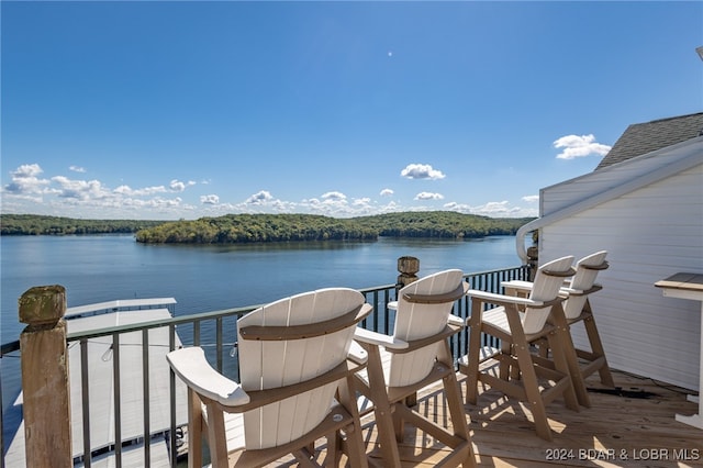 balcony with a water view