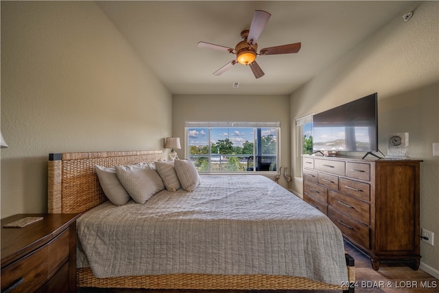 bedroom with ceiling fan