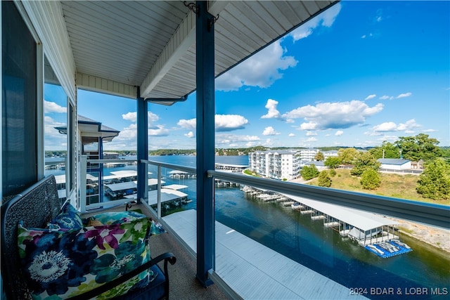 balcony with a water view