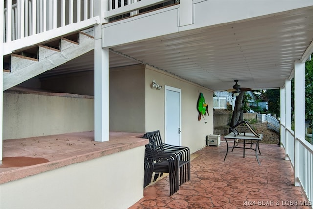 view of patio / terrace with ceiling fan