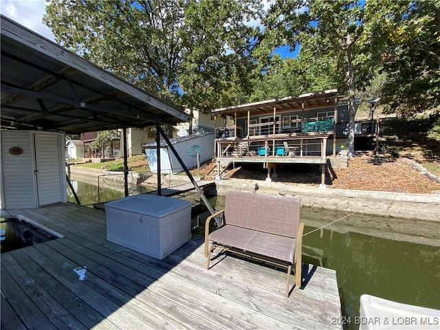 1735 Lick Creek Rd, Edwards, MO 65326 - dock area with a water view