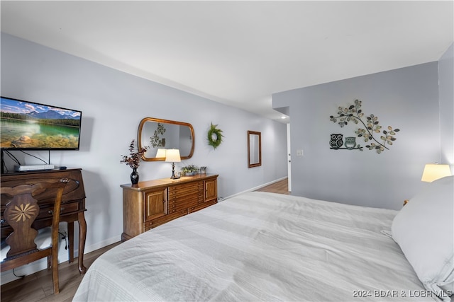 bedroom featuring light hardwood / wood-style floors