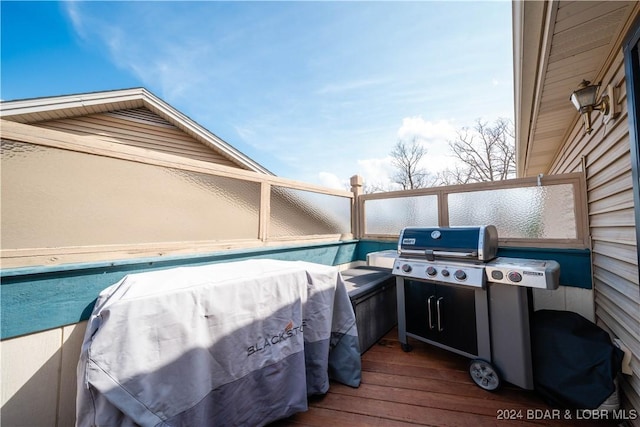 166 Falls Point Dr Unit 2B, Lake Ozark, MO 65049 - wooden terrace with grilling area