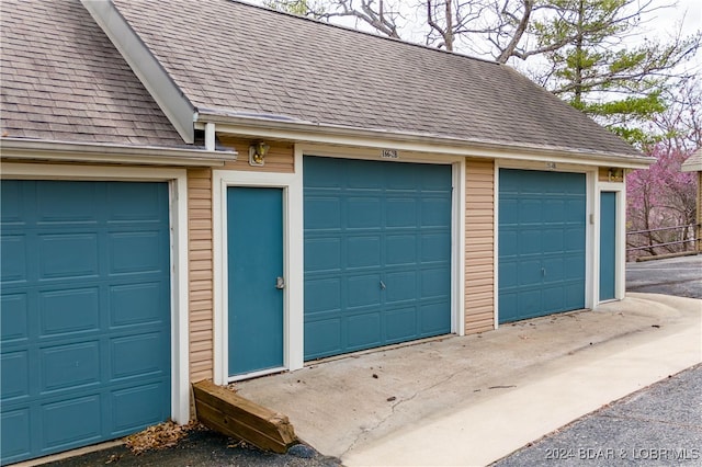 view of garage