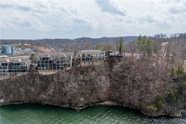 exterior space featuring a water view