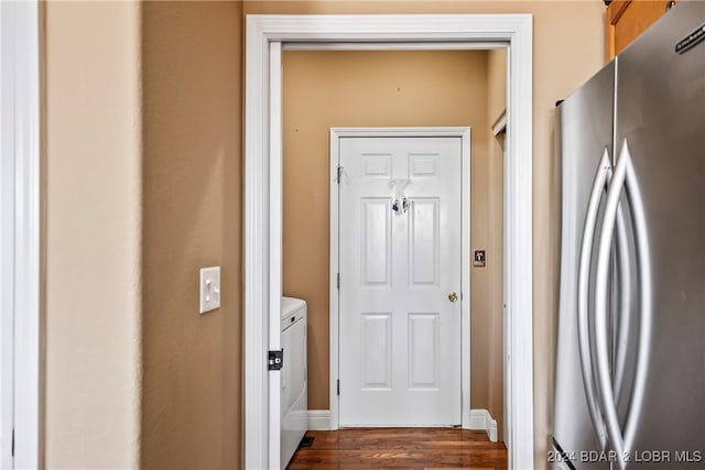 doorway featuring dark hardwood / wood-style flooring