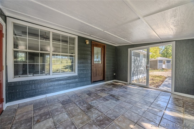 view of unfurnished sunroom