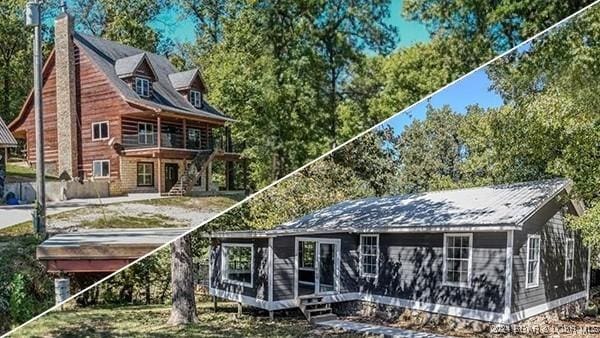 rear view of house featuring a deck