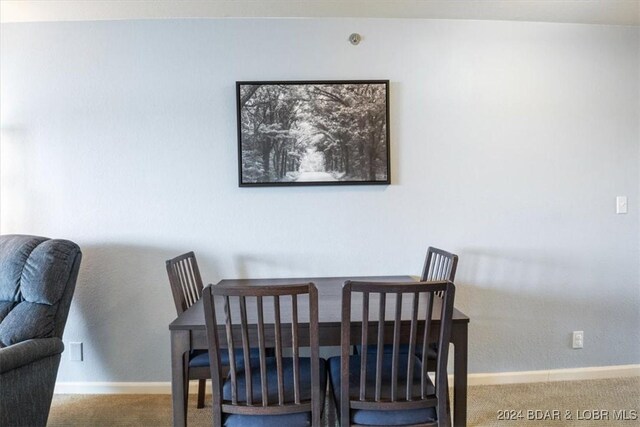 dining room featuring carpet floors