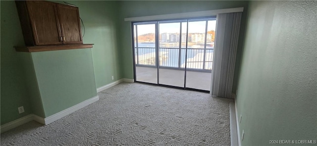 unfurnished room with light carpet