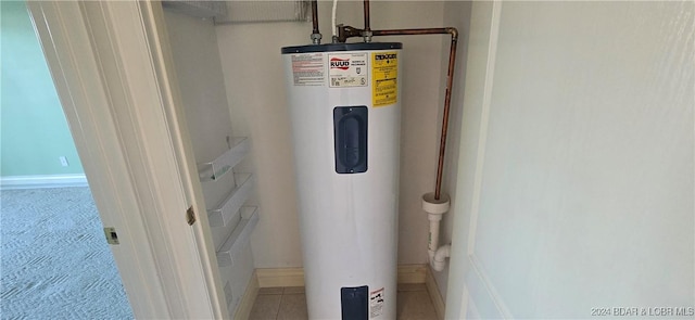 utility room with water heater