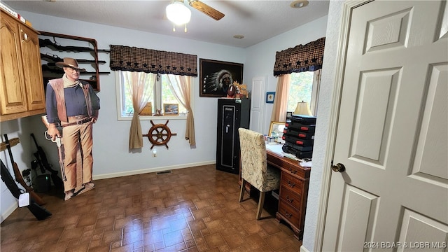 office featuring ceiling fan