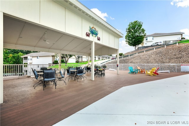 view of patio with a wooden deck