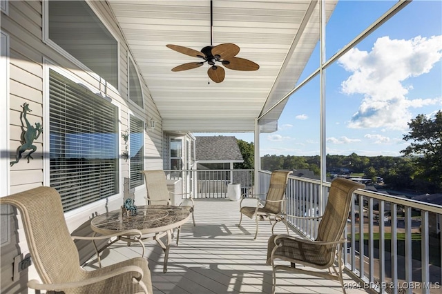 959 High St, Osage Beach, MO 65065 - wooden terrace featuring ceiling fan