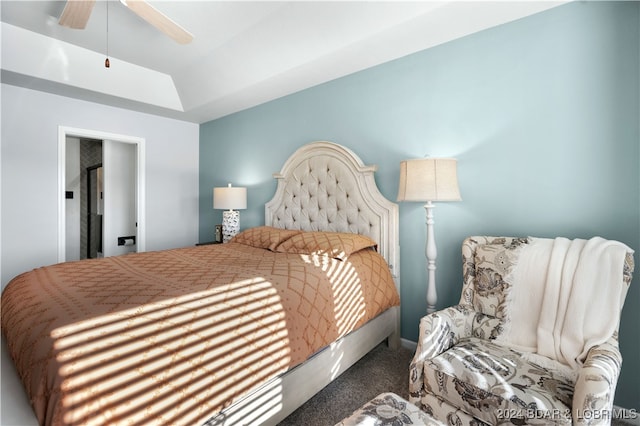 bedroom with carpet and ceiling fan