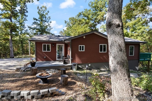 view of front of house with a deck