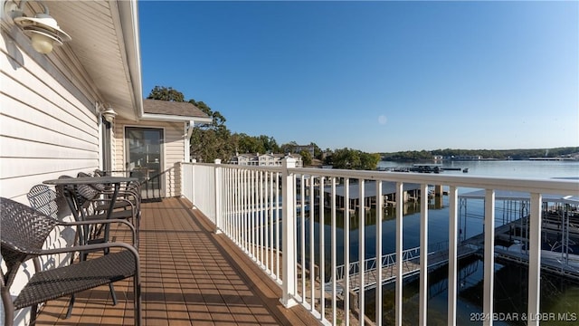 balcony with a water view