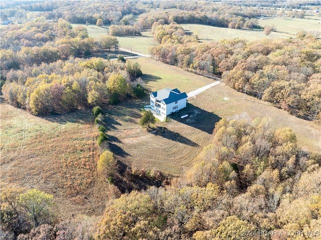 aerial view featuring a rural view