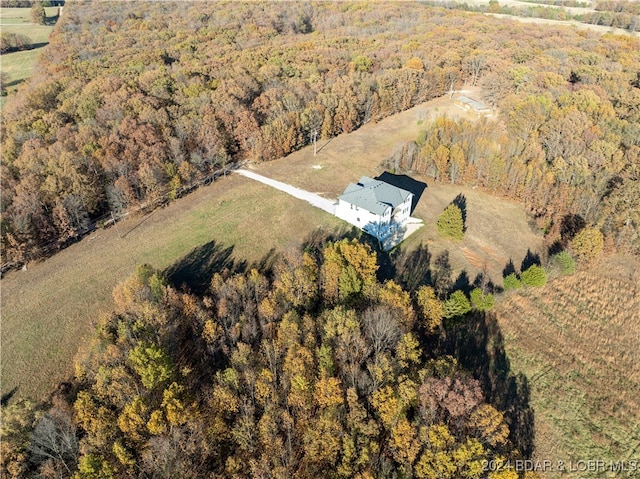 drone / aerial view with a rural view