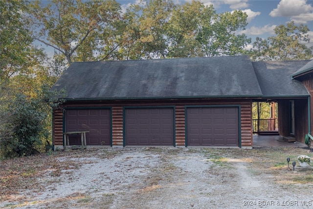 view of garage