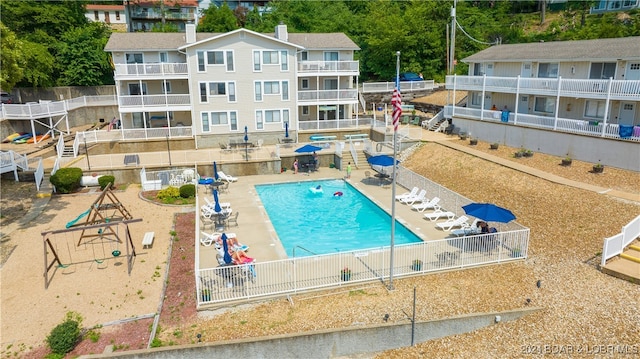 view of pool with a patio