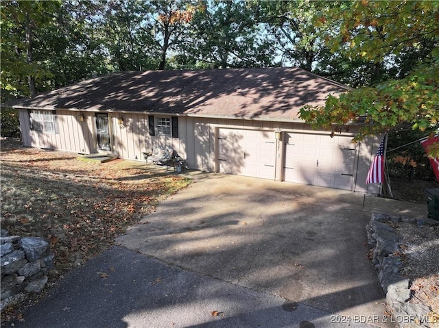 view of front of home with a garage