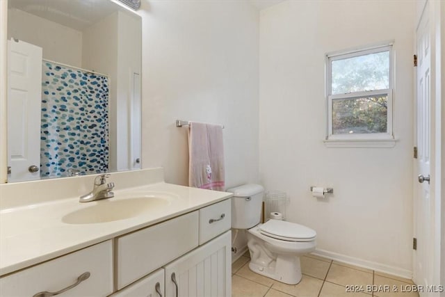 145 Higgins Rd, Camdenton, MO 65020 - bathroom with vanity, tile patterned floors, and curtained shower