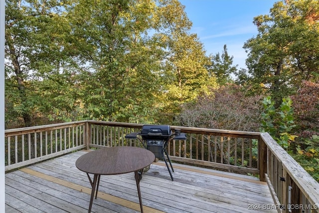 deck with area for grilling